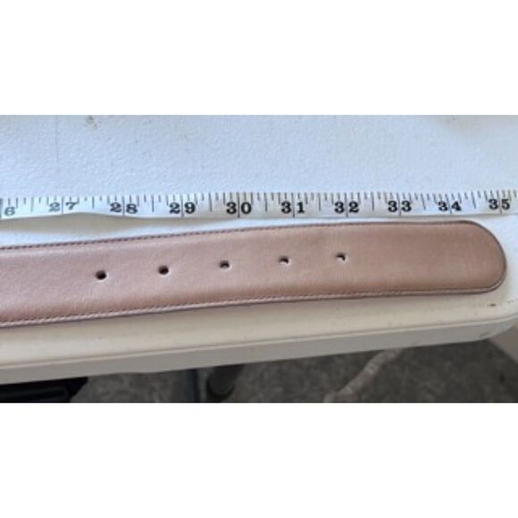 COACH LEATHER BELT D Ring BRASS BUCKLE # 8500 TAUPE COLOR SIZE M Made In USA - Picture 11 of 13